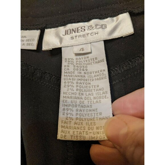 Jones & Co Stretch Black Straight Skirt Size 4 Pockets Womens - Picture 7 of 9